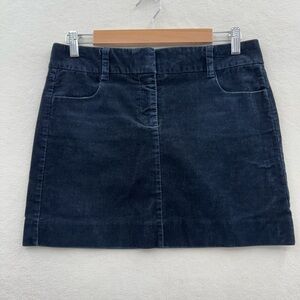 J. Crew Women’s 4 Blue Corduroy A-Line Mini Skirt Button Front Cotton